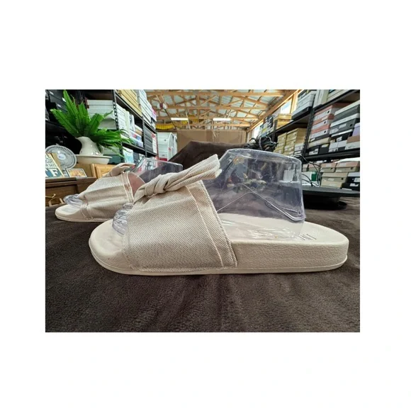 INC Beige Slide Sandals with sparkling Bow Accent XL (11-12) - Picture 6 of 9